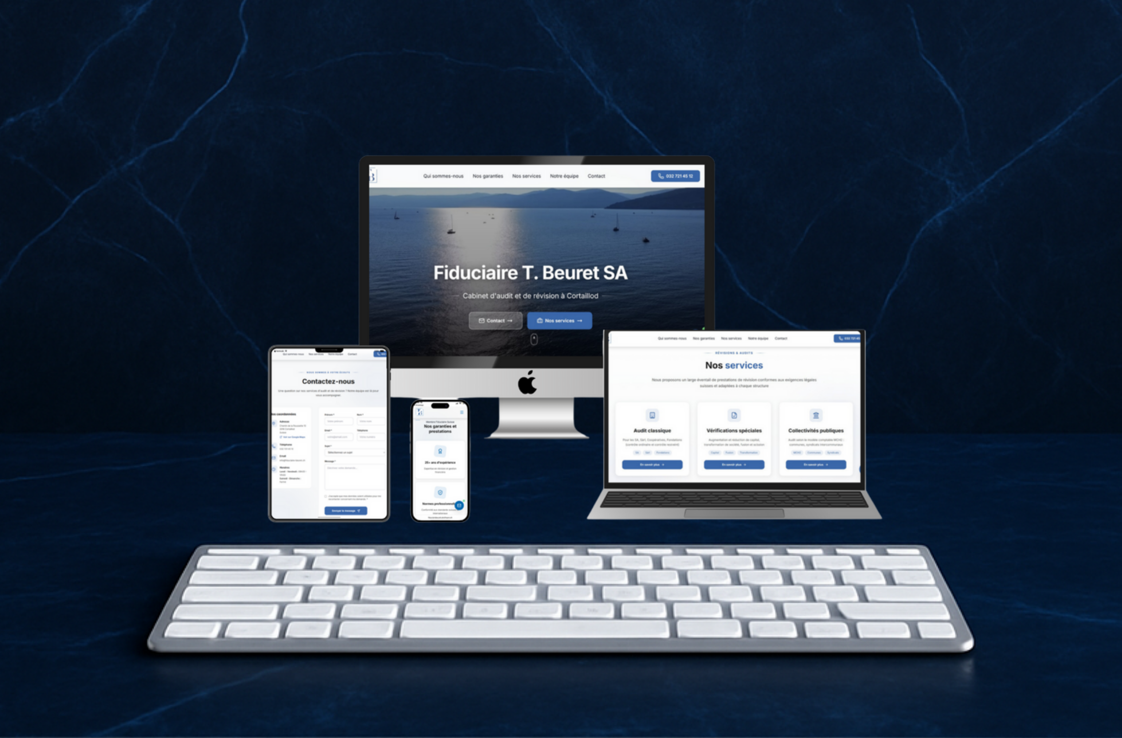 Site web pour Fiduciaire T. Beuret SA cabinet d'audit en Suisse par Prime Code
